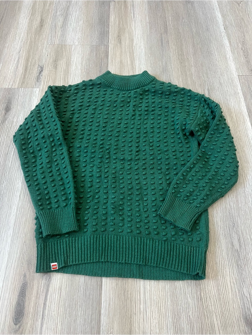 Lego Men's Forest Green Bobble Knit Crewneck Sweater